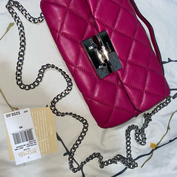 Michael kors Sloan sm quilted messenger leather deep pink - Picture 7 of 10